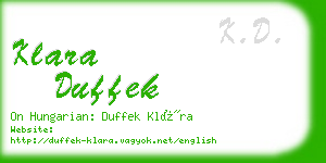 klara duffek business card